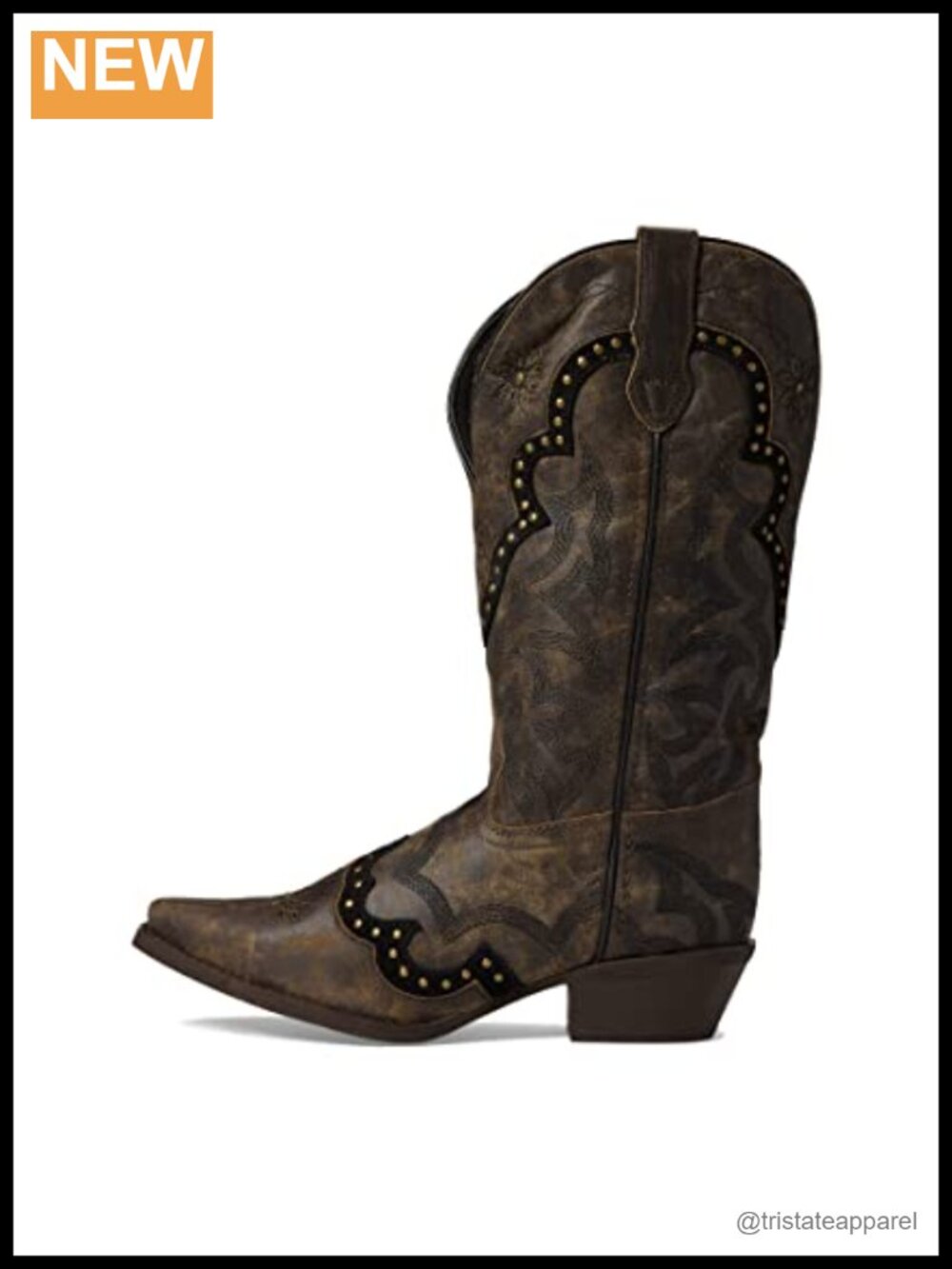 Laredo Skyla Women's Leather Mid-Calf Pull-On Snow Boots, Block Heel, Rubber - Picture 4 of 5